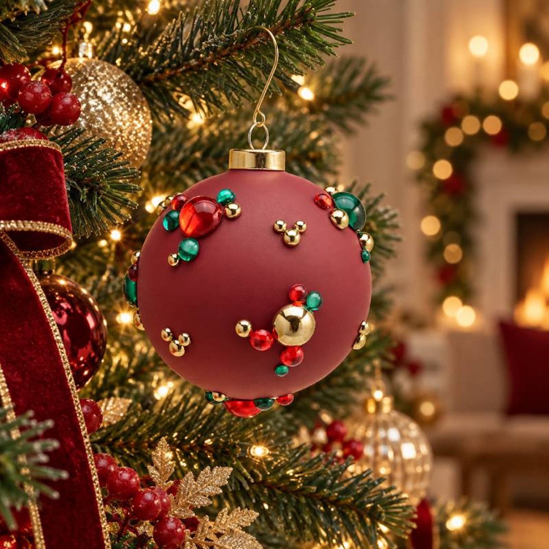 Pallina di Natale Bolle D10 cm Rossa